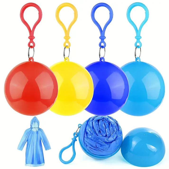 Portable Emergency Raincoat Waterproof Poncho Ball