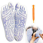 White Acupressure Foot Massage Socks Reflexology Relief