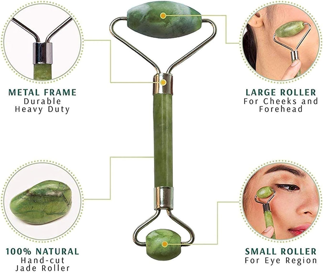Facial Massager Jade Roller & Gua Sha Himalayan Stone