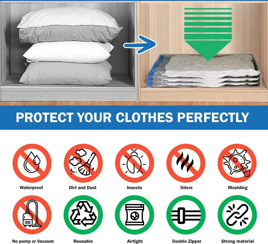 Space Saver Vacuum Storage Bags | Reusable Travel & Home Set