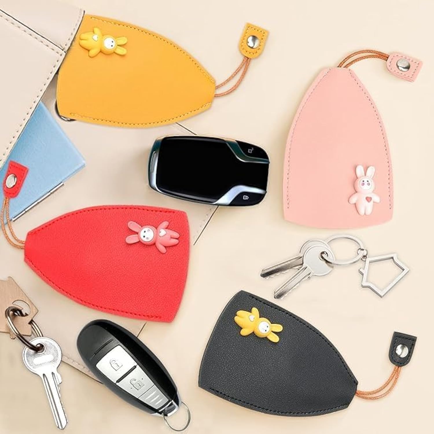 Cute Pull-Out Car Key Case | Large Capacity Cartoon Key Bag