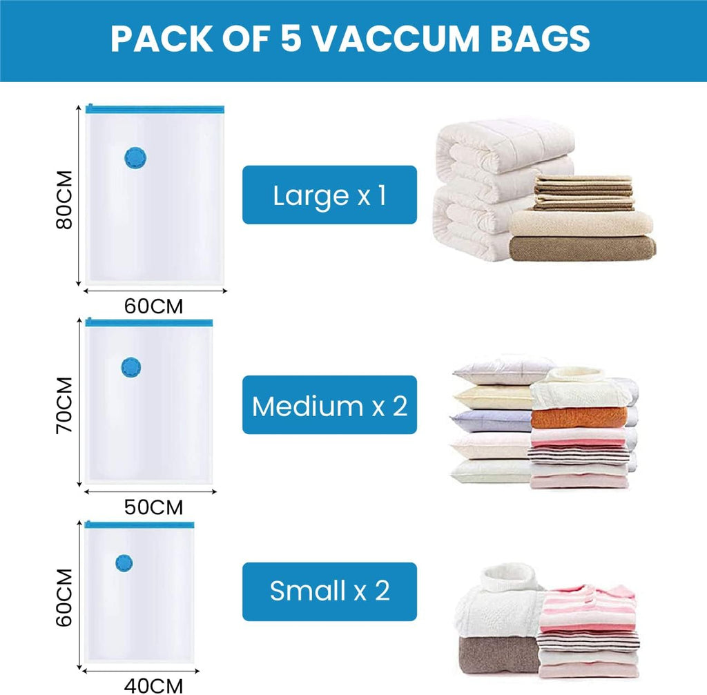 Space Saver Vacuum Storage Bags | Reusable Travel & Home Set