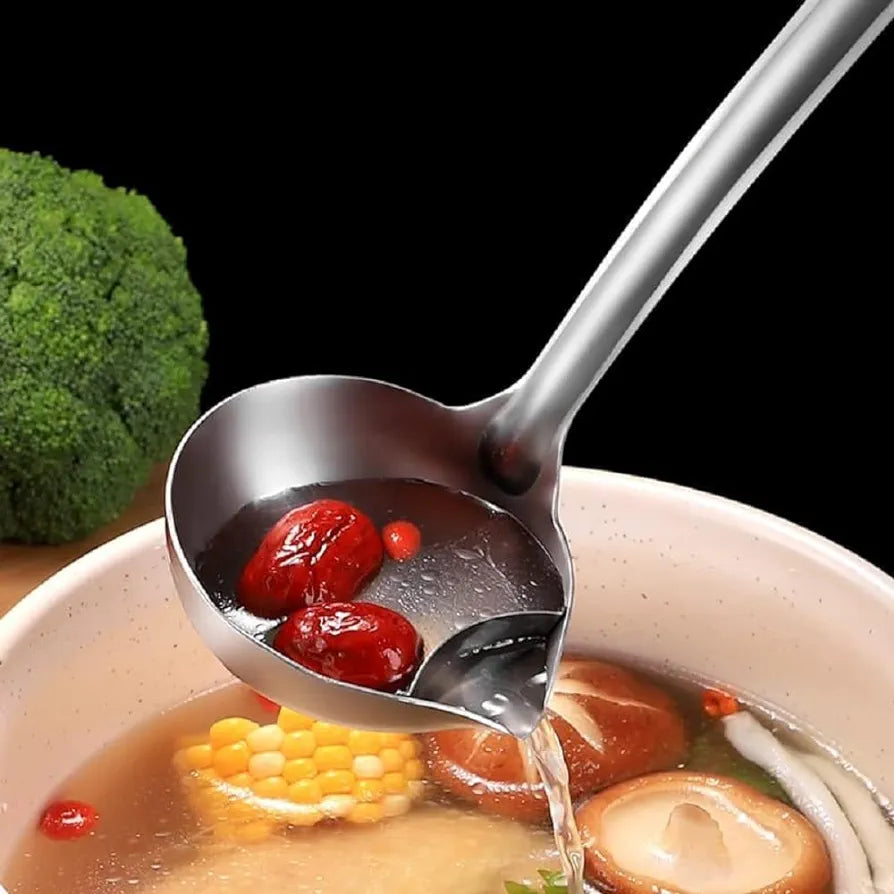 Stainless Steel Oil Filter Spoon | 28cm Fat Strainer Ladle
