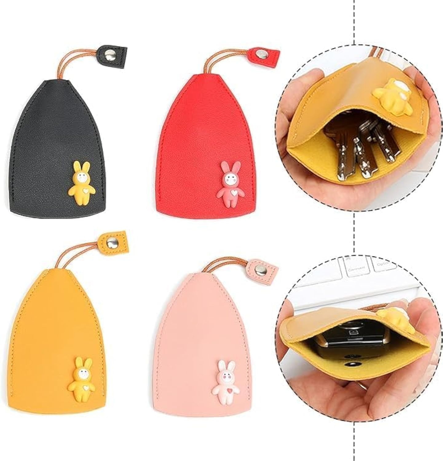 Cute Pull-Out Car Key Case | Large Capacity Cartoon Key Bag