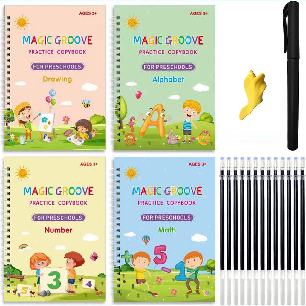 4Pcs Magic Reusable Copybook Set for Kids Learning