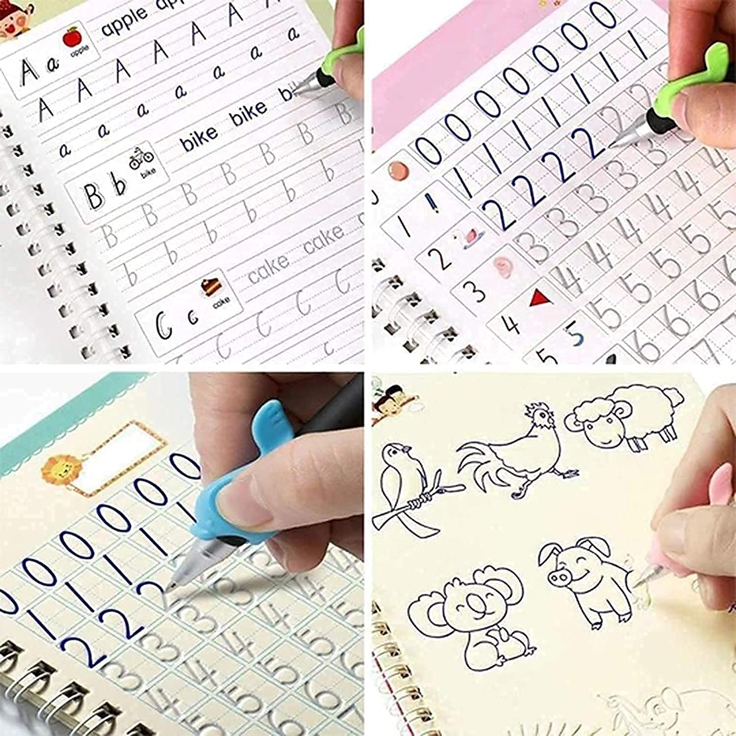 4Pcs Magic Reusable Copybook Set for Kids Learning