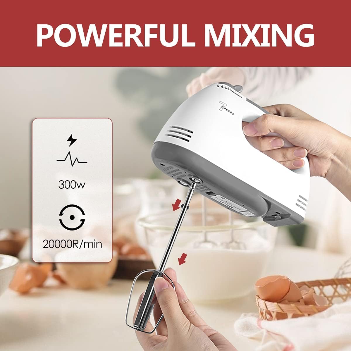 Scarlett 7 Speed 260W Electric Hand Mixer