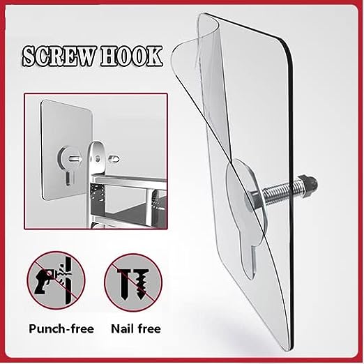 Adhesive Wall Screw Hook No-Trace Strong Hold