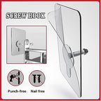10Pcs Screw Hook No-Trace Adhesive Wall Hooks Heavy Duty Nails