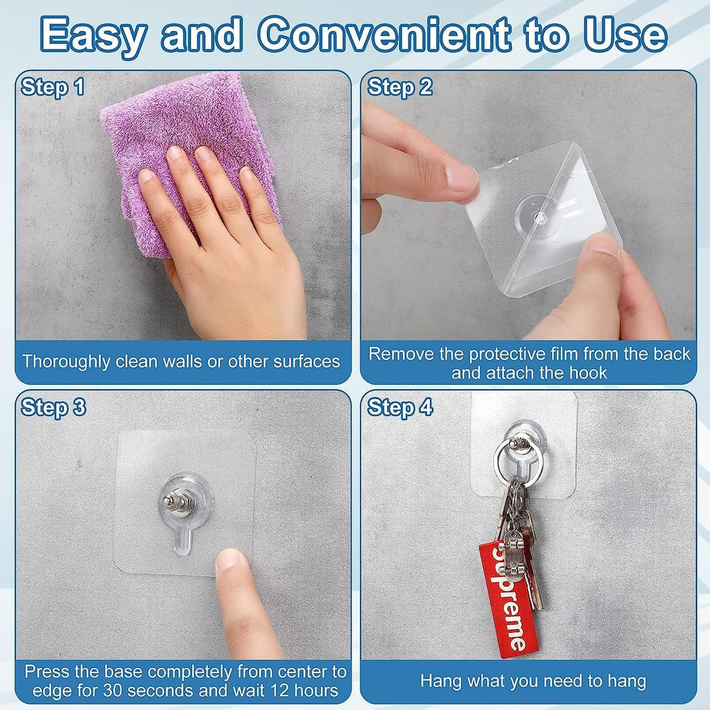 Adhesive Wall Screw Hook No-Trace Strong Hold