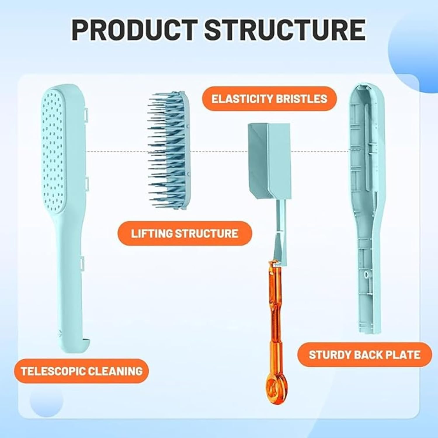 Self-Cleaning Hair Brush – Anti-Static Detangling Comb