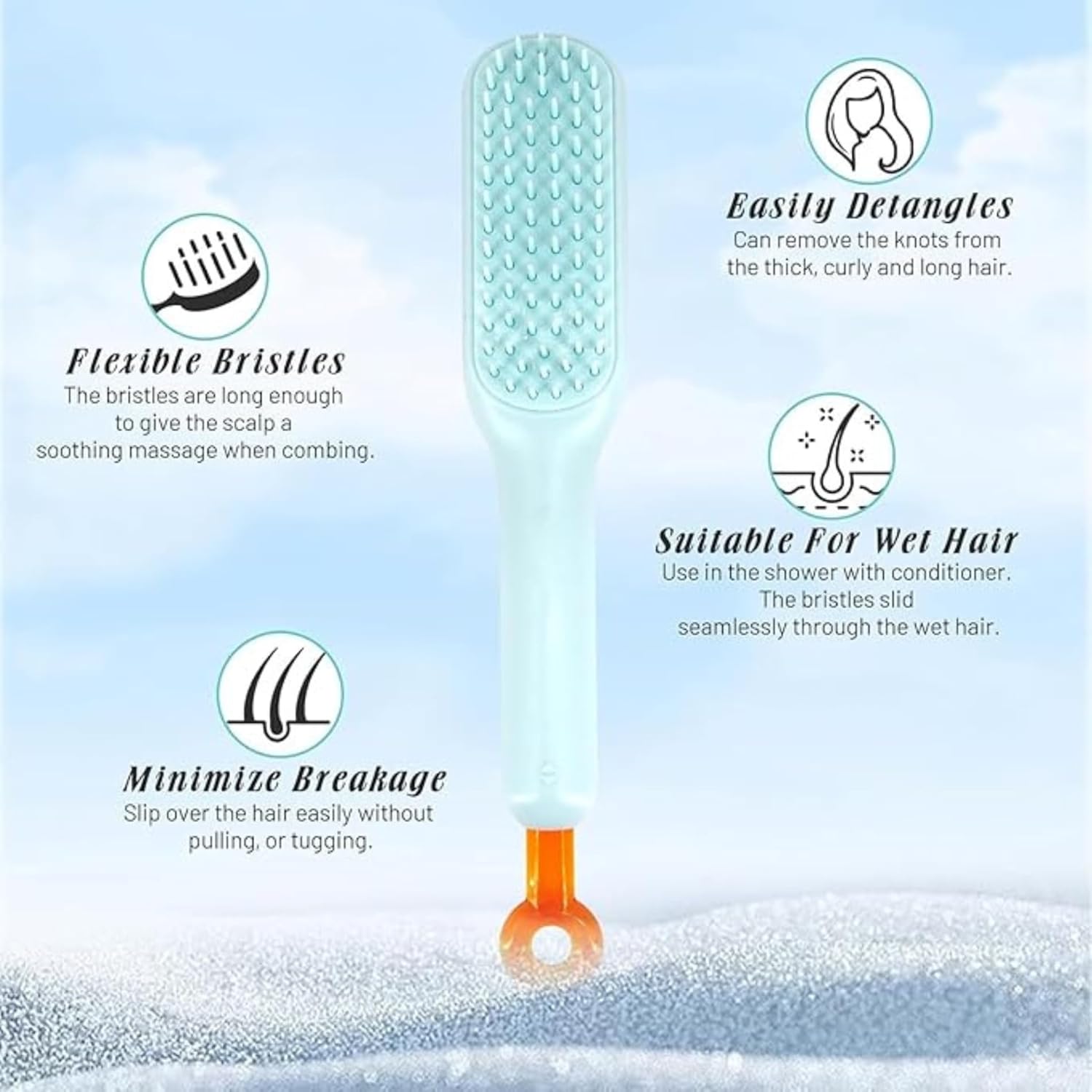 Self-Cleaning Hair Brush – Anti-Static Detangling Comb