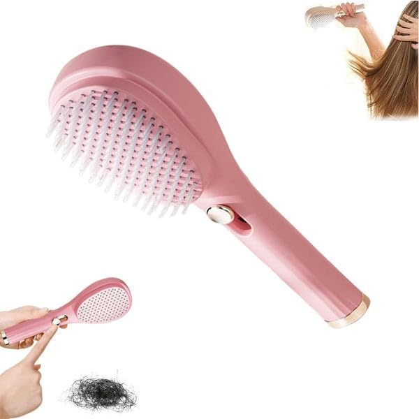 Big Self-Cleaning Hair Brush – One-Click Detangling Comb