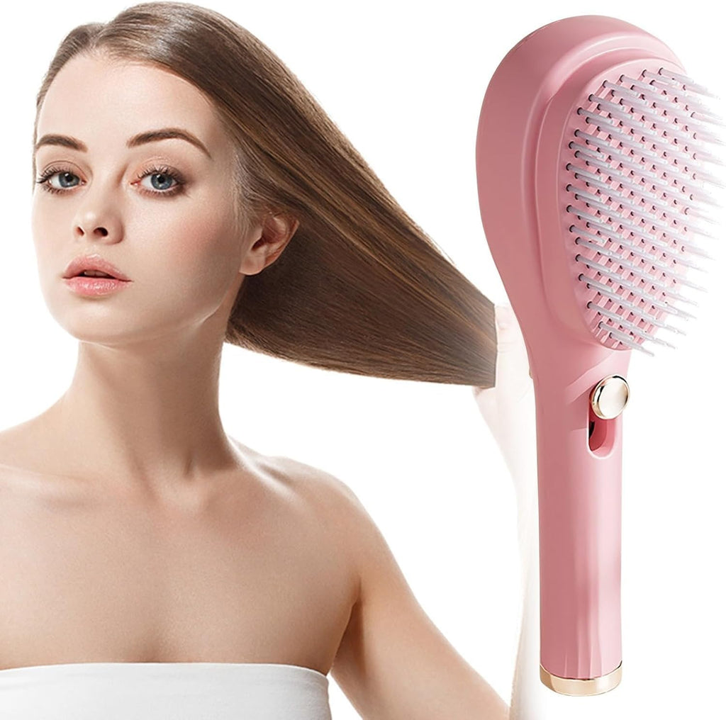 Big Self-Cleaning Hair Brush – One-Click Detangling Comb