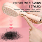 Big Self-Cleaning Hair Brush – One-Click Detangling Comb