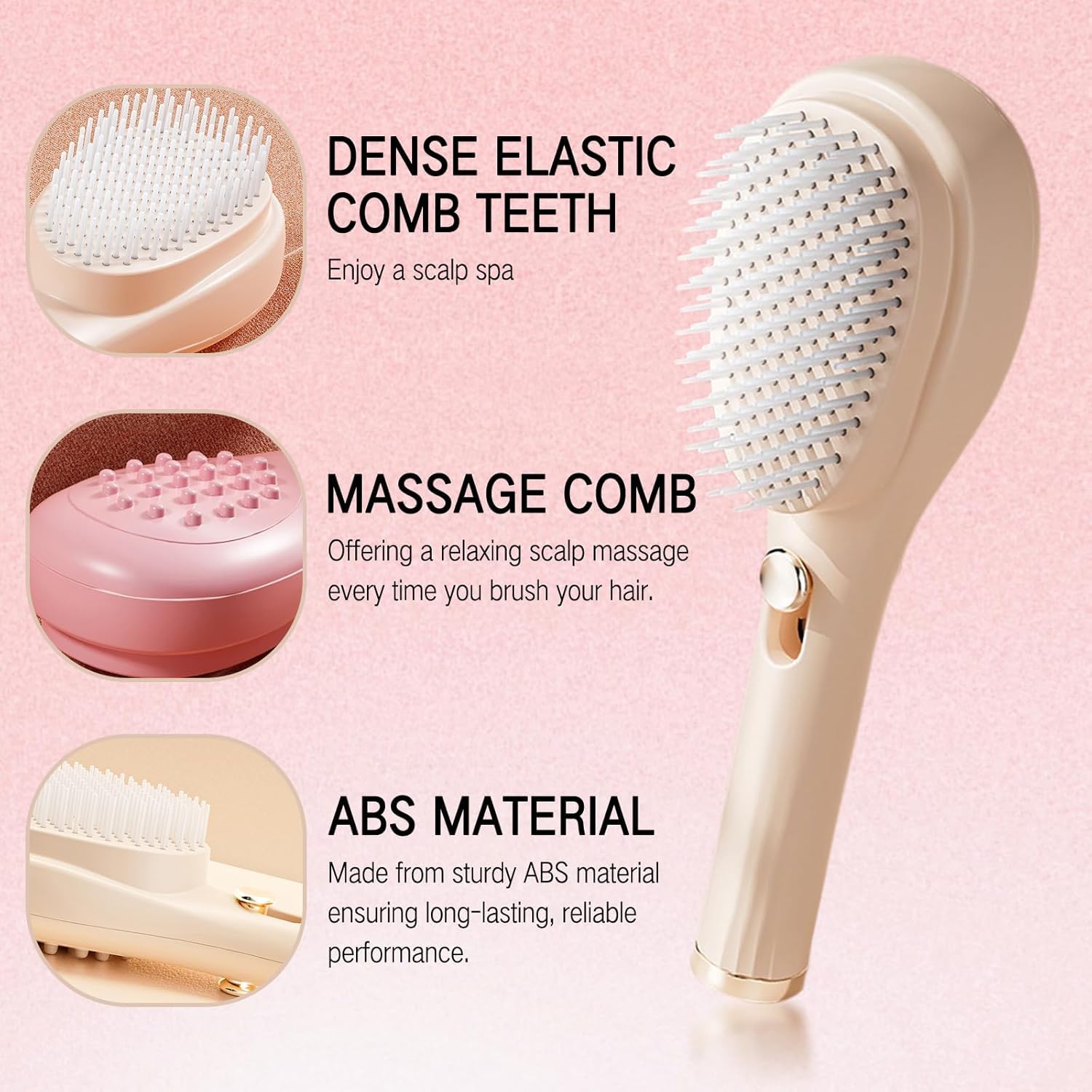 Big Self-Cleaning Hair Brush – One-Click Detangling Comb