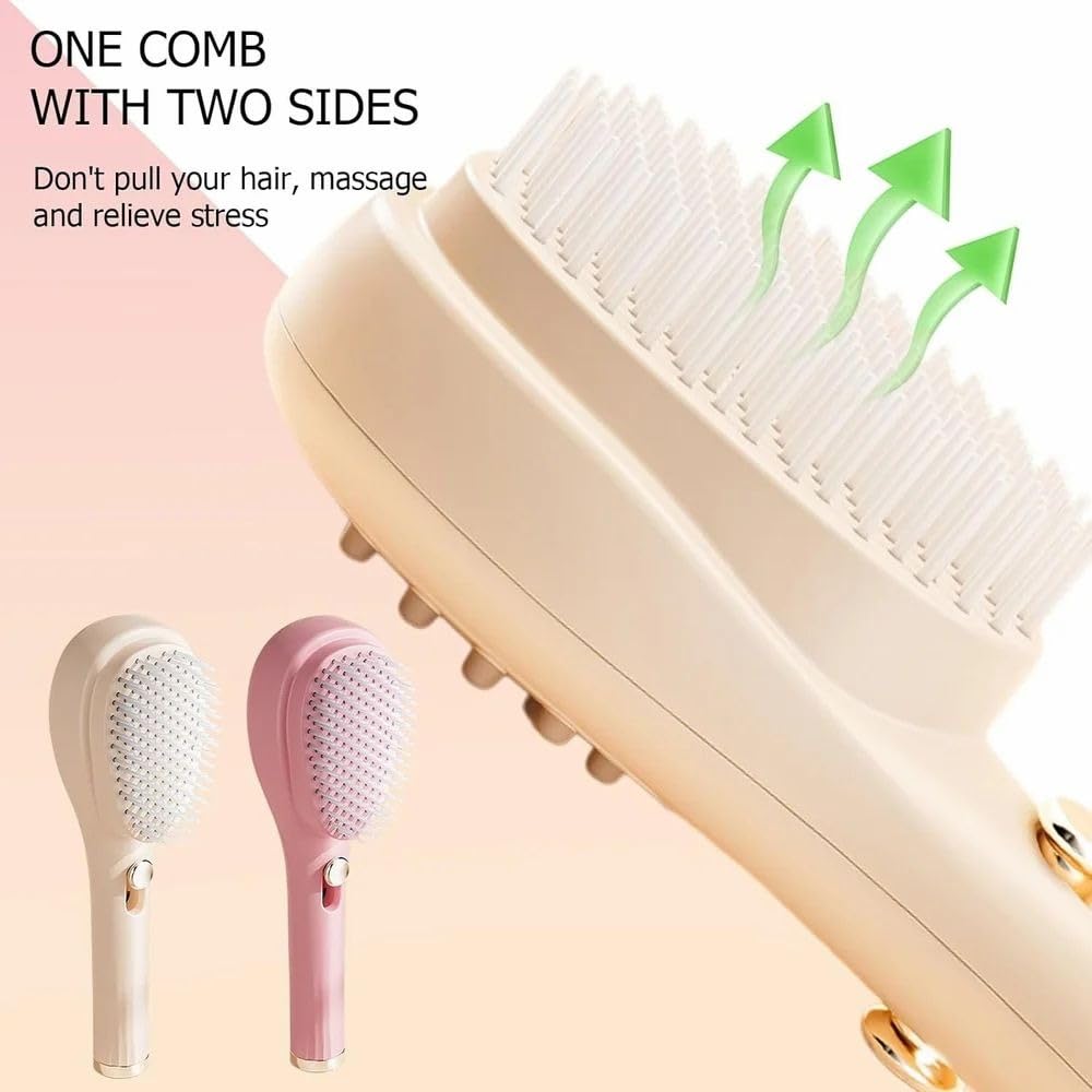 Big Self-Cleaning Hair Brush – One-Click Detangling Comb