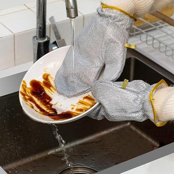 Steel Wire Gloves | Reusable Waterproof Kitchen Gloves