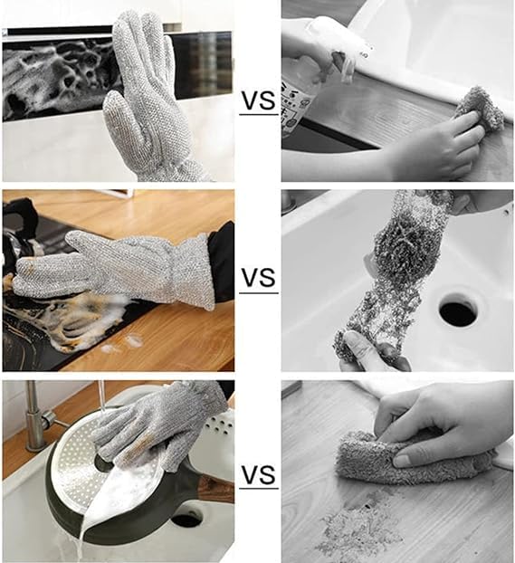 Steel Wire Gloves | Reusable Waterproof Kitchen Gloves