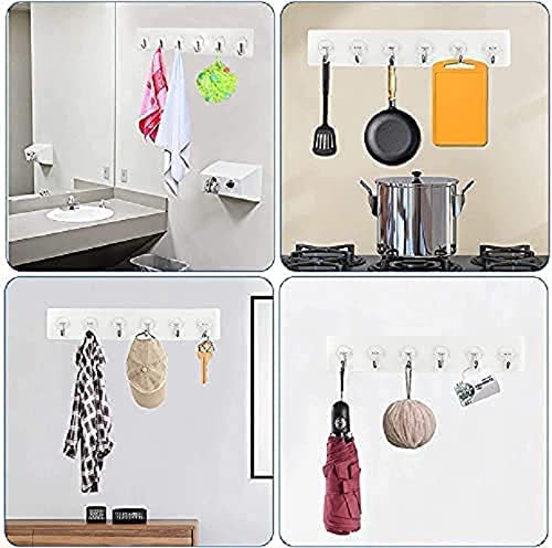 6 hook Silver Stainless Steel Self-Adhesive Wall Hooks