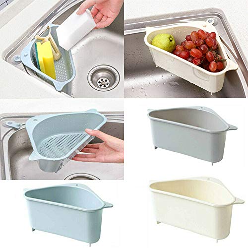 2Pc Kitchen Sink Strainer Basket Corner Rack