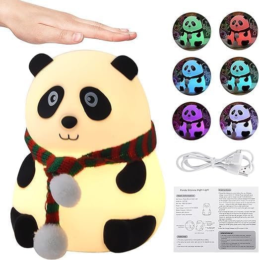 Panda Night Light | Soft Silicone 7-Color Kids Lamp