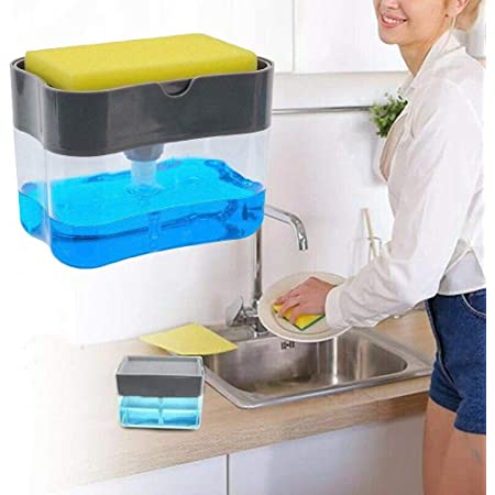 2-in-1 Soap Dispenser with Sponge Holder Kitchen Caddy