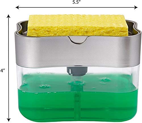 2-in-1 Soap Dispenser with Sponge Holder Kitchen Caddy