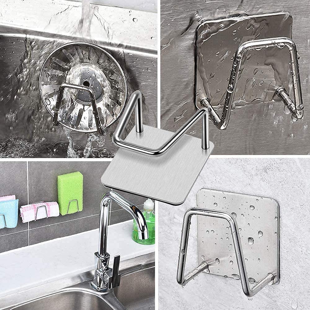 Stainless Steel Sink Sponge Holder | Kitchen Organizer & Rack