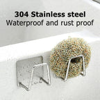 Stainless Steel Sink Sponge Holder | Kitchen Organizer & Rack