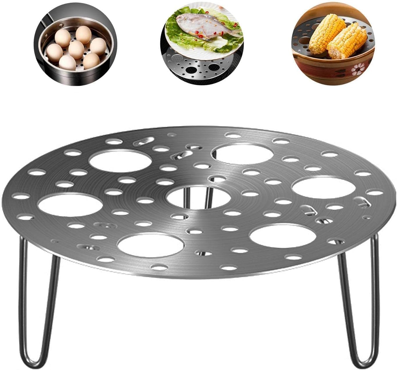 Stainless Steel Egg Steamer Rack | 7-Hole Cooker Stand