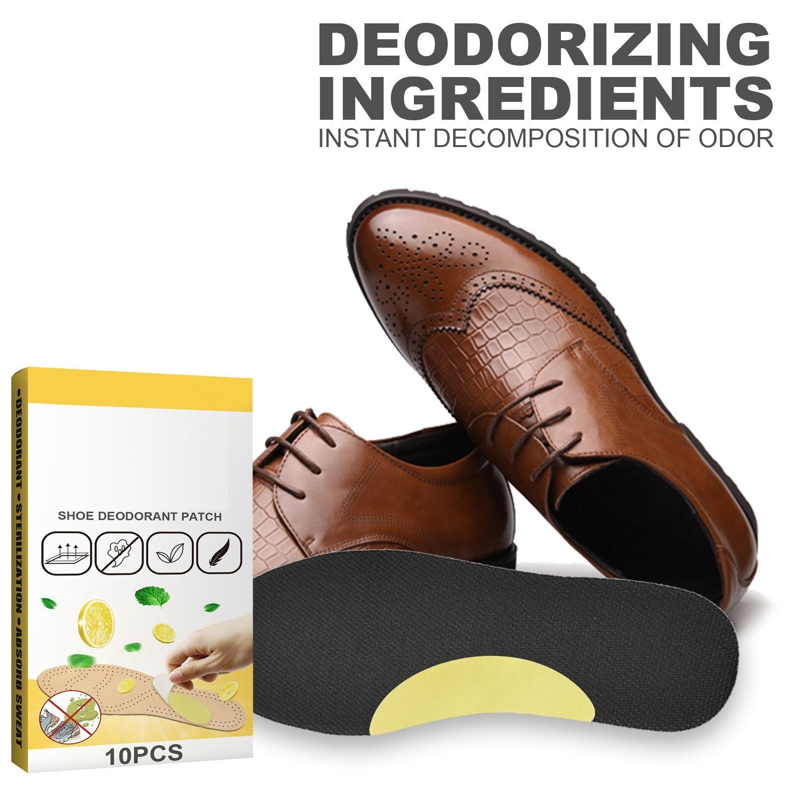 10Pcs Shoe Deodorant Patches Anti-Bacterial Fresh
