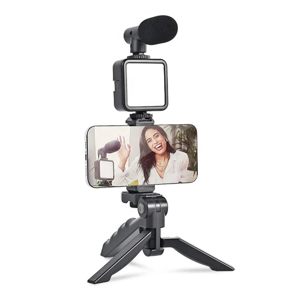 Smartphone Vlogging Kit Mic LED Tripod Pro Set