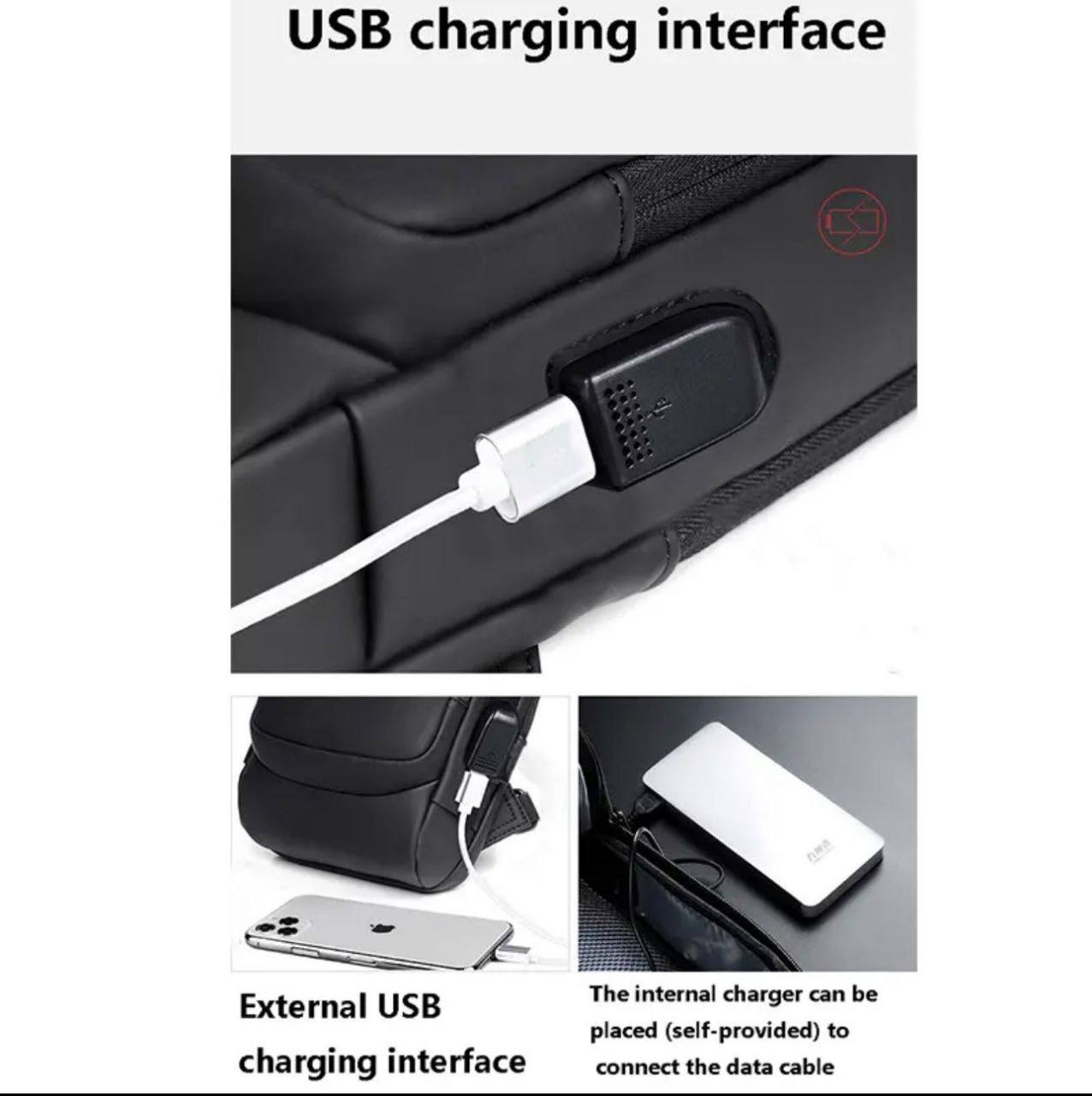 Anti-Theft USB Charging Sling Bag with Password Lock