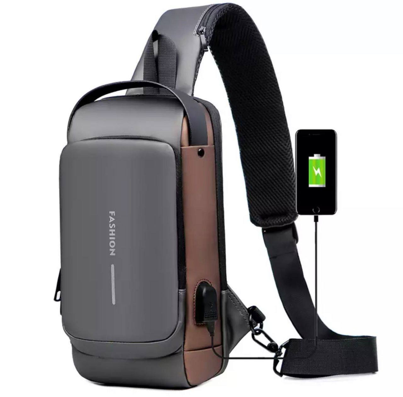 Anti-Theft USB Charging Sling Bag with Password Lock