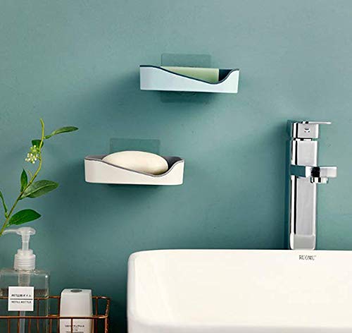 Wave Wall Mounted Double Drain Soap Holder Waterproof